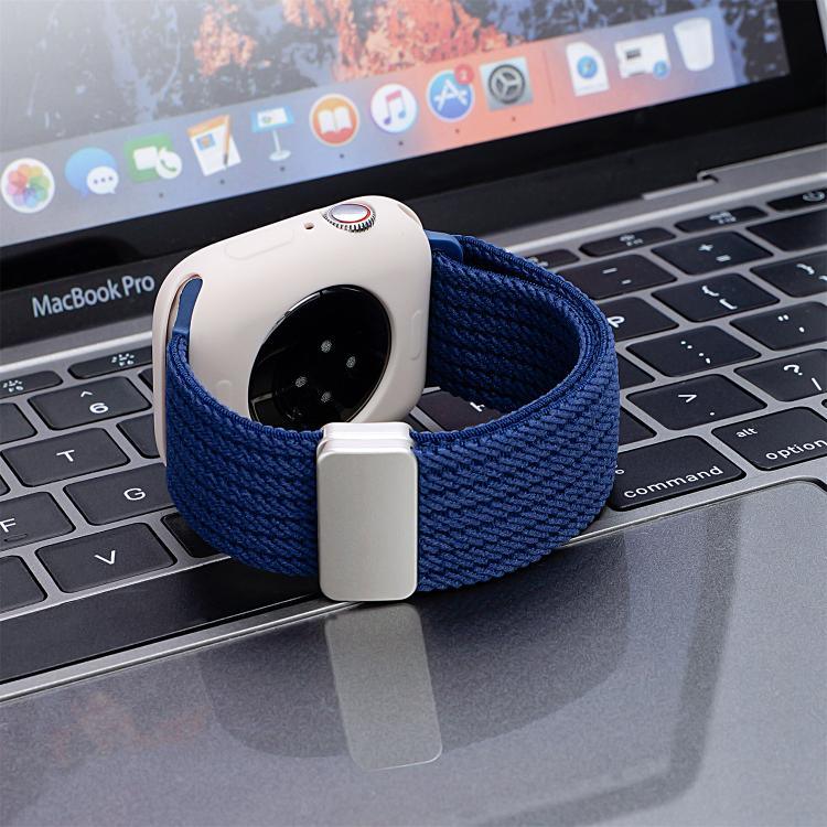 Single Color Magnetic Snap Four Strand Elastic Nylon Watch Band, For Apple Watch 46mm / 49mm / 45mm / 44mm, For Apple Watch 42mm / 41mm / 40mm / 38mm
