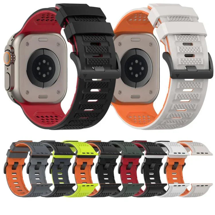 Check Design Breathable Silicone Watch Band, For Apple Watch 46mm / 49mm / 45mm / 44mm