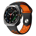 Two Color Round Holes Reverse Buckle Silicone Watch Band, For Samsung Galaxy Watch Ultra 47mm / Ultra 2025