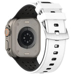 Vertical Holes Dual-Color Breathable Silicone Watch Band, For Apple Watch 46mm/ 49mm / 45mm / 44mm