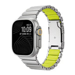 Turtle Buckle Dual-Color Titanium Metal Silicone Watch Band, For Apple Watch 46mm/ 49mm / 45mm / 44mm