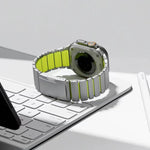 Turtle Buckle Dual-Color Titanium Metal Silicone Watch Band, For Apple Watch 46mm/ 49mm / 45mm / 44mm