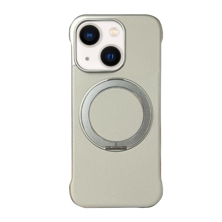 Frameless Leather-Skin PC MagSafe Holder Phone Case, For iPhone 14 Plus, For iPhone 14, For iPhone 14 Pro, For iPhone 14 Pro Max, For iPhone 13 Pro Max, For iPhone 13 Pro