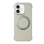 Frameless Leather-Skin PC MagSafe Holder Phone Case, For iPhone 17 Pro Max, For iPhone 17 Pro, For iPhone 17, For iPhone Air, For iPhone 16 Pro Max, For iPhone 16 Pro