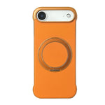 Frameless Leather-Skin PC MagSafe Holder Phone Case, For iPhone 17 Pro Max, For iPhone 17 Pro, For iPhone 17, For iPhone Air, For iPhone 16 Pro Max, For iPhone 16 Pro