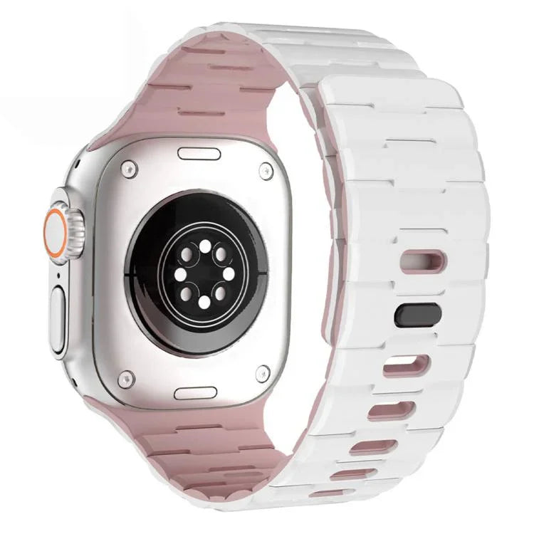 Horse-Embossed Single-Pin Magnetic Silicone Watch Band, For Apple Watch 46mm / 49mm / 45mm / 44mm