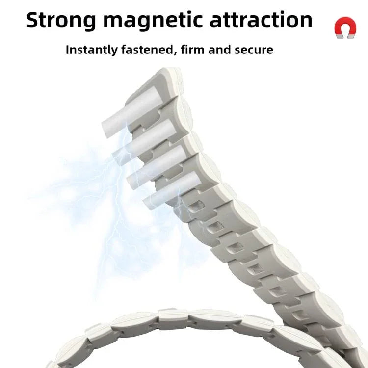 Horse-Embossed Single-Pin Magnetic Silicone Watch Band, For Apple Watch 46mm / 49mm / 45mm / 44mm