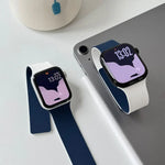 Two-tone Lychee-textured Magnetic Silicone Watch Band, For Apple Watch 46mm / 49mm / 45mm / 44mm, For Apple Watch 42mm / 41mm / 40mm / 38mm