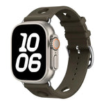 Ladder Buckle Holes Silicone Watch Band, For Apple Watch 46mm / 49mm / 45mm / 44mm, For Apple Watch 42mm / 41mm / 40mm / 38mm