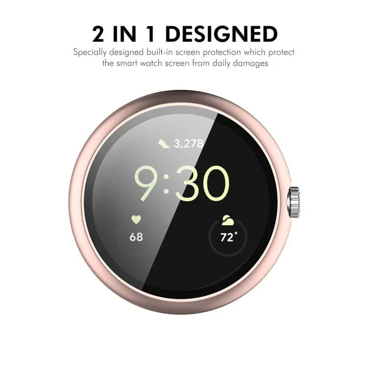 ENKAY Hat-Prince Full Coverage Tempered Glass Film Integrated PC Watch Cover, Google Pixel Watch 4 45mm, For Google Pixel Watch 4 41mm