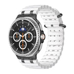 Ocean Breathable Holes Black Ring Buckle Silicone Watch Band, For Samsung Galaxy Watch8 / Watch8 Classic