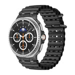 Ocean Breathable Holes Black Ring Buckle Silicone Watch Band, For Samsung Galaxy Watch8 / Watch8 Classic