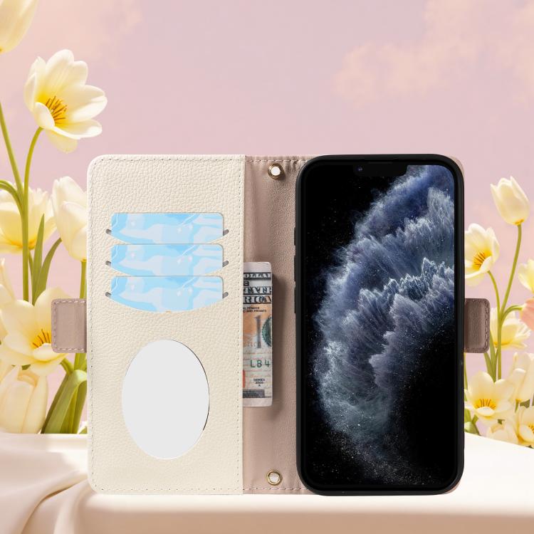 Litchi Texture Wallet Mirror Leather Phone Case, For iPhone 11 Pro