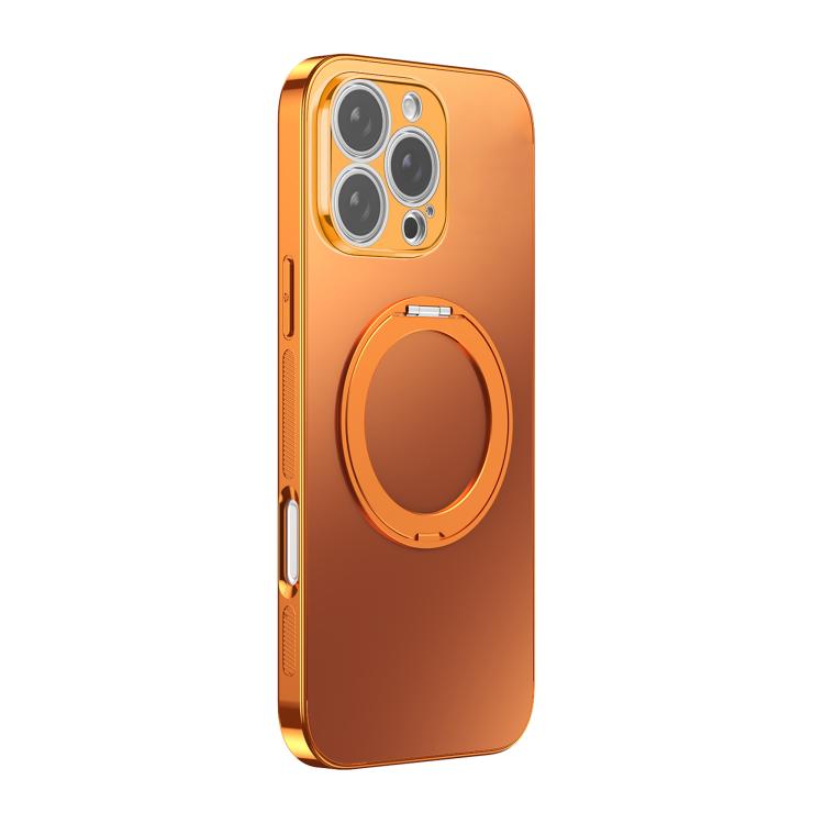 360 Degree Rotating Holder MagSafe Electroplated Phone Case with Lens Cover, For iPhone 17 Pro Max, For iPhone 17 Pro, For iPhone 17, For iPhone Air, For iPhone 16 Pro Max, For iPhone 16 Pro