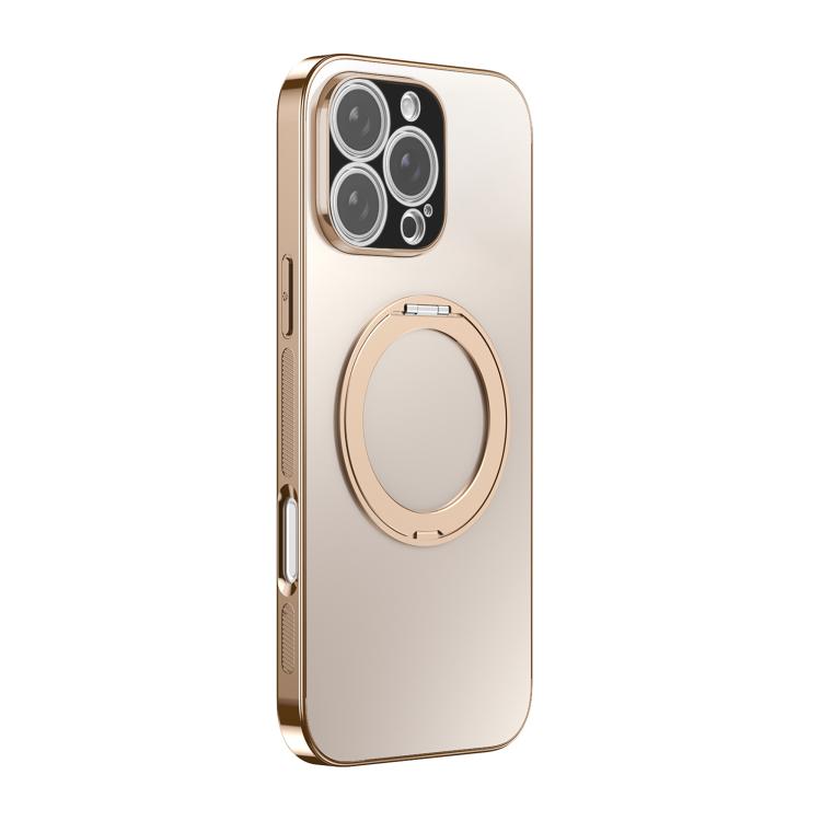 360 Degree Rotating Holder MagSafe Electroplated Phone Case with Lens Cover, For iPhone 17 Pro Max, For iPhone 17 Pro, For iPhone 17, For iPhone Air, For iPhone 16 Pro Max, For iPhone 16 Pro