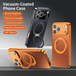 360 Degree Rotating Holder MagSafe Electroplated Phone Case with Lens Cover, For iPhone 17 Pro Max, For iPhone 17 Pro, For iPhone 17, For iPhone Air, For iPhone 16 Pro Max, For iPhone 16 Pro