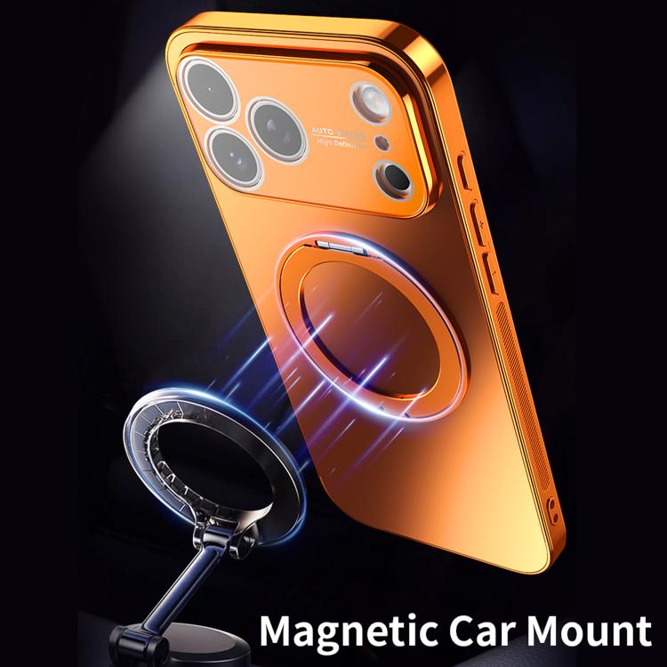 360 Degree Rotating Holder MagSafe Electroplated Phone Case with Lens Cover, For iPhone 17 Pro Max, For iPhone 17 Pro, For iPhone 17, For iPhone Air, For iPhone 16 Pro Max, For iPhone 16 Pro