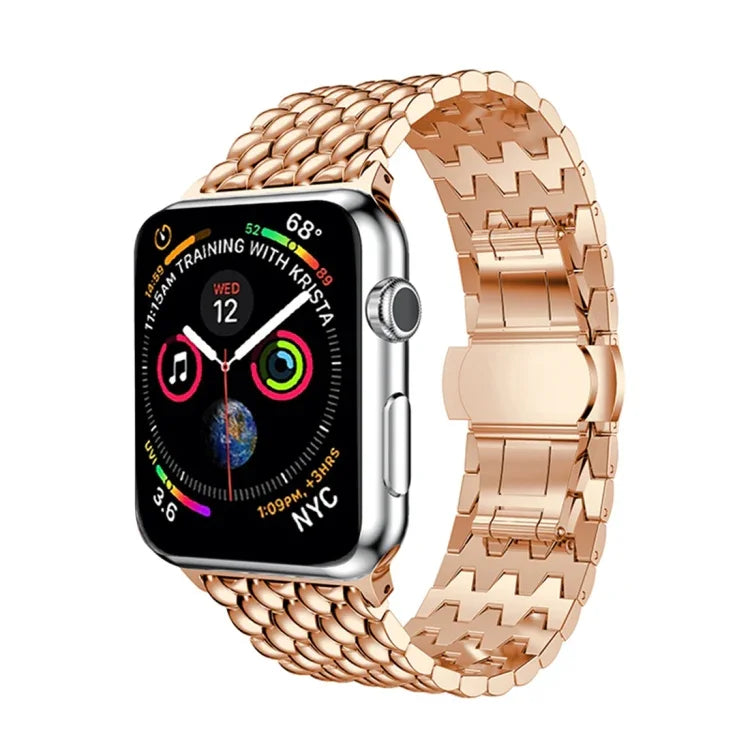 Dragon Grain Solid Stainless Steel Wrist Strap Watch Band for Apple Watch Series 3 & 2 & 1 38mm
