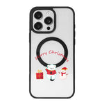 Christmas Series Strong Magnetic Painted Black Edge Phone Case, For iPhone 16 Pro Max, For iPhone 16 Pro, For iPhone 16