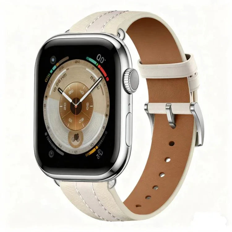 Genuine Leather Color Blocked Saddle Watch Band, For Apple Watch 46mm / 49mm / 45mm / 44mm, For Apple Watch 42mm / 41mm / 40mm / 38mm