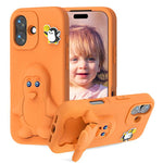 Penguin Baby EVA Shockproof Phone Case with Holder, For iPhone 17 Pro Max, For iPhone 17 Pro, For iPhone 17, For iPhone Air, For iPhone 16 Pro Max, For iPhone 16 Pro, For iPhone 16, For iPhone 15 Pro Max