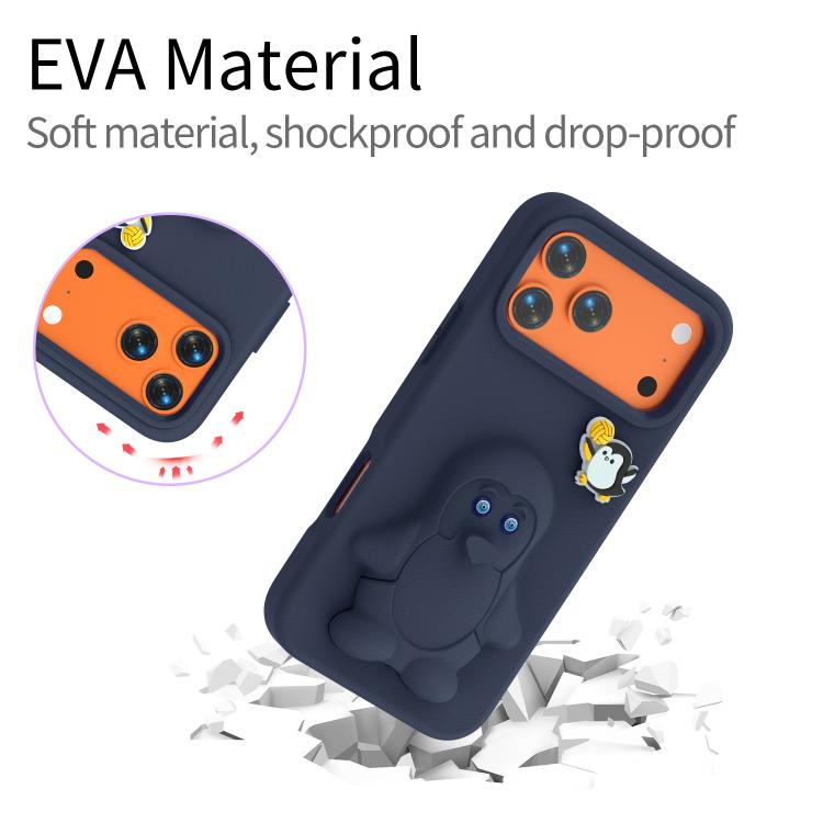 Penguin Baby EVA Shockproof Phone Case with Holder, For iPhone 17 Pro Max, For iPhone 17 Pro, For iPhone 17, For iPhone Air, For iPhone 16 Pro Max, For iPhone 16 Pro, For iPhone 16, For iPhone 15 Pro Max