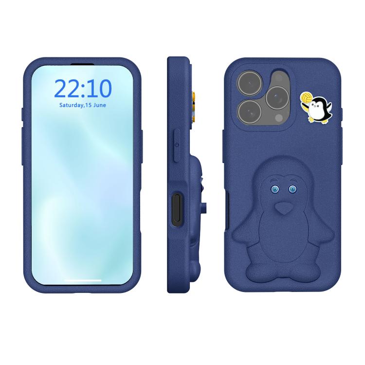 Penguin Baby EVA Shockproof Phone Case with Holder, For iPhone 17 Pro Max, For iPhone 17 Pro, For iPhone 17, For iPhone Air, For iPhone 16 Pro Max, For iPhone 16 Pro, For iPhone 16, For iPhone 15 Pro Max
