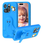 Penguin Baby EVA Shockproof Phone Case with Holder, For iPhone 17 Pro Max, For iPhone 17 Pro, For iPhone 17, For iPhone Air, For iPhone 16 Pro Max, For iPhone 16 Pro, For iPhone 16, For iPhone 15 Pro Max
