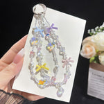Butterfly Dream Pearl Whisper Iridescent Double-Layer Phone Chain, Crystal Style, Pearl Style