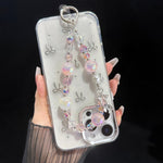 Chic Alloy Bow Accent Gold Foil Pearl Crystal Chain