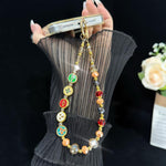 Enameled Auspicious Prosperity Good Fortune Bracelet, Green, Colorful