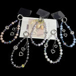 Heart Tassel Pearl Necklace, Pink, Green, Blue, Gray, White