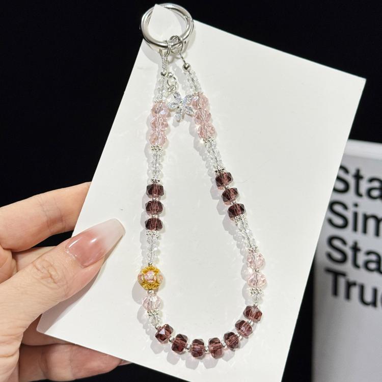 Drilled Floral Crystal Star Necklace, Pink, Green, Blue, Black