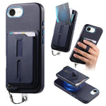 Detachable Magnetic Card Bag Phone Case with Finger Ring Grip & Anti-loss Rope, For iPhone 17e / 16e, For iPhone 17 Pro Max, For iPhone 17 Pro, For iPhone 17, For iPhone Air, For iPhone 16 Plus