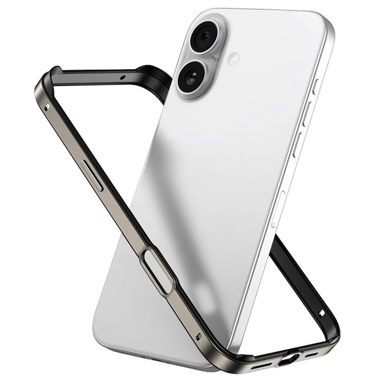 Metal Hybrid Silicone Four-Corner Shockproof Cooling Phone Frame Case, For iPhone 16 Pro Max, For iPhone 16 Pro, For iPhone 16 Plus, For iPhone 16