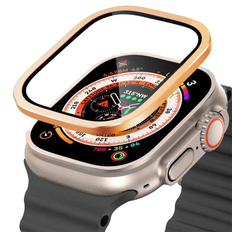 Titanium Metal Frame Tempered Glass Watch Film, For Apple Watch Ultra 49mm