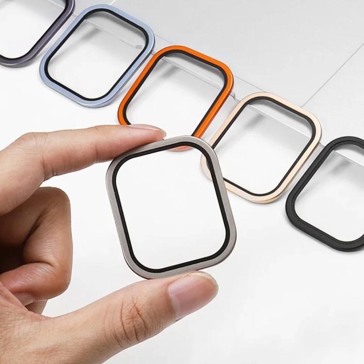 Titanium Metal Frame Tempered Glass Watch Film, For Apple Watch Ultra 49mm