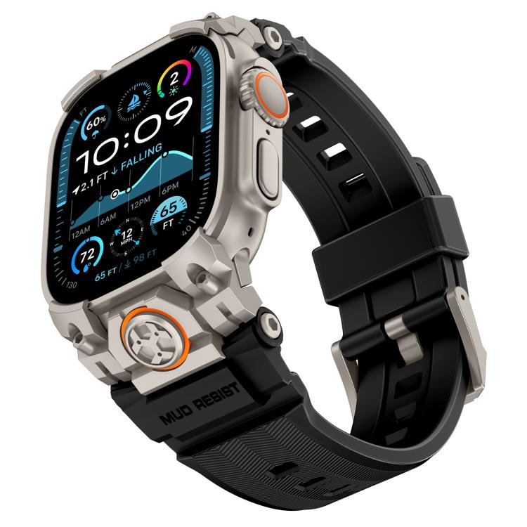 Metal Customised Armour Silicone Watch Band, For Apple Watch Ultra 3 / 2 / 1 49mm
