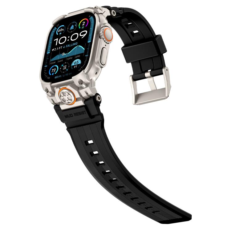 Metal Customised Armour Silicone Watch Band, For Apple Watch Ultra 3 / 2 / 1 49mm