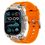 Metal Customised Armour Silicone Watch Band, For Apple Watch Ultra 3 / 2 / 1 49mm
