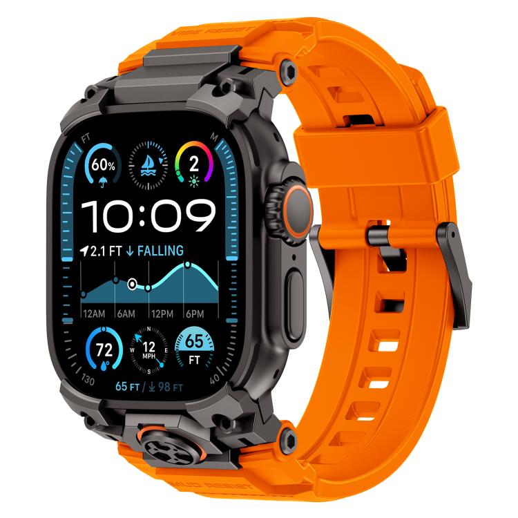 Metal Customised Armour Silicone Watch Band, For Apple Watch Ultra 3 / 2 / 1 49mm