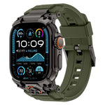 Metal Customised Armour Silicone Watch Band, For Apple Watch Ultra 3 / 2 / 1 49mm