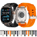 Metal Customised Armour Silicone Watch Band, For Apple Watch Ultra 3 / 2 / 1 49mm