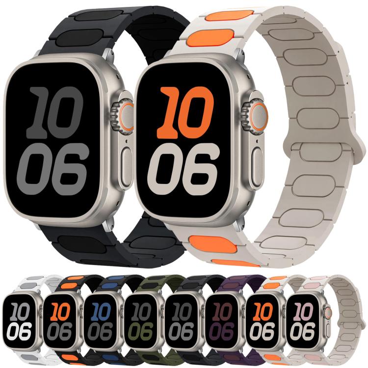 Oval Magnetic Silicone Watch Band, For Apple Watch 46mm / 49mm / 45mm / 44mm, For Apple Watch 42mm / 41mm / 40mm / 38mm