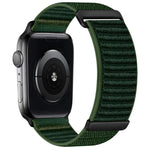 Two-section Mountain Pattern Hook And Loop Fastener Nylon Watch Band, For Apple Watch 46mm / 49mm / 45mm / 44mm, For Apple Watch 42mm / 41mm / 40mm / 38mm