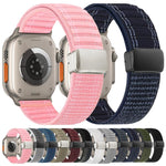 Magnetic Buckle Wave Pattern Nylon Watch Band, For Apple Watch 46mm / 49mm / 45mm / 44mm, For Apple Watch 42mm / 41mm / 40mm / 38mm