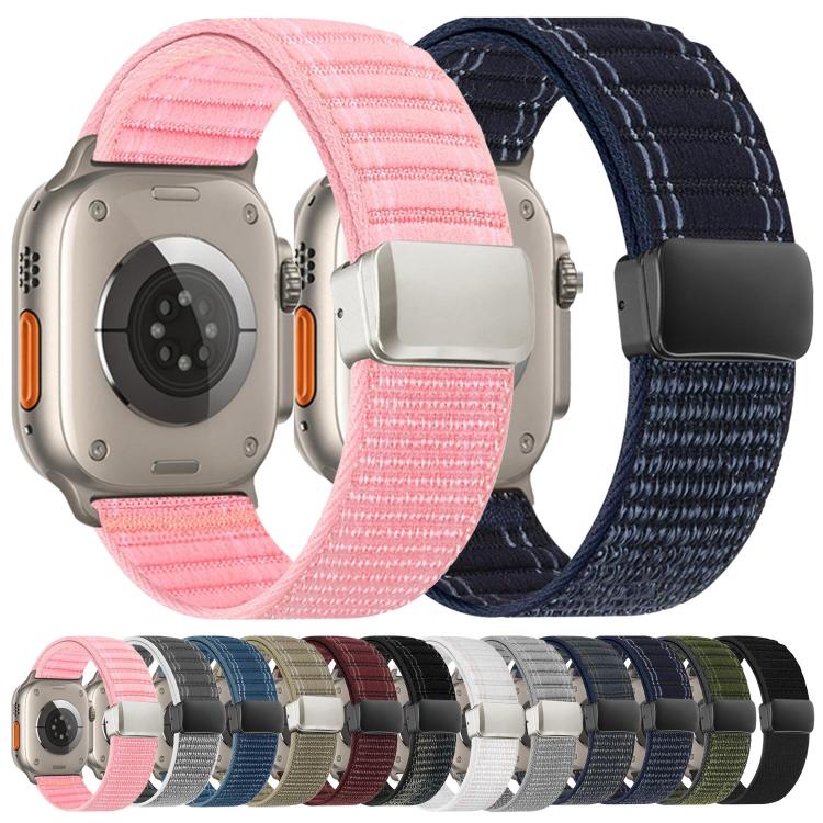 Magnetic Buckle Wave Pattern Nylon Watch Band, For Apple Watch 46mm / 49mm / 45mm / 44mm, For Apple Watch 42mm / 41mm / 40mm / 38mm