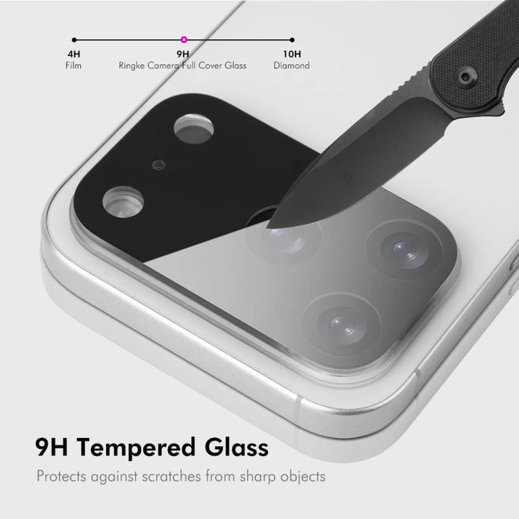 2pcs ENKAY Hat-Prince Black 9H Rear Camera Lens Tempered Glass Film, For iPhone 17 Pro Max, For iPhone 17 Pro, For iPhone 17, For iPhone Air