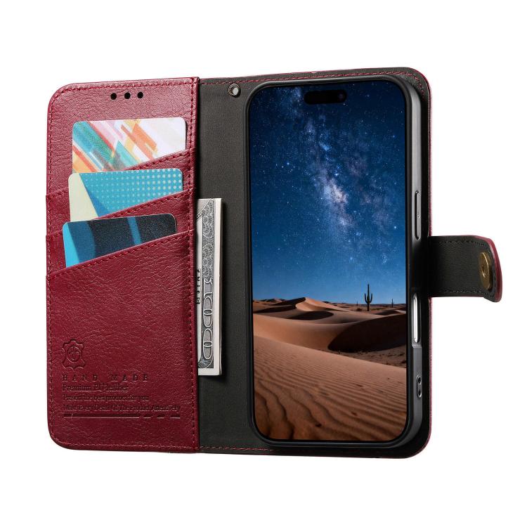 Splicing Zipper Wallet Vegan Leather Phone Case with Strap, For iPhone 17 Pro Max, For iPhone 17 Pro, For iPhone 17, For iPhone Air, For iPhone 16 Pro Max, For iPhone 16 Pro, For iPhone 16 Plus, For iPhone 16