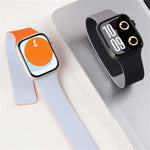 Color-blocking Litchi Texture Magnetic Silicone Watch Band, For Apple Watch 46mm / 49mm / 45mm / 44mm, For Apple Watch 42mm / 41mm / 40mm / 38mm